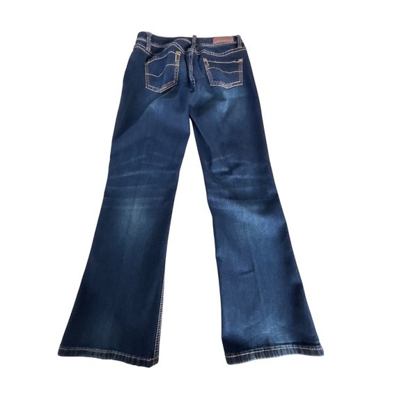 Rock & Roll Women's Dark Wash Mid-Rose Boot Cut Riding Jeans 28 - Picture 2 of 8